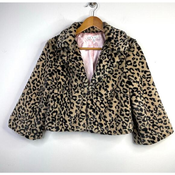 CAbi Jackets & Blazers - Cabi Lola Retro Cropped Faux Fur Leopard Animal Print Swing Coat Jacket 179 M